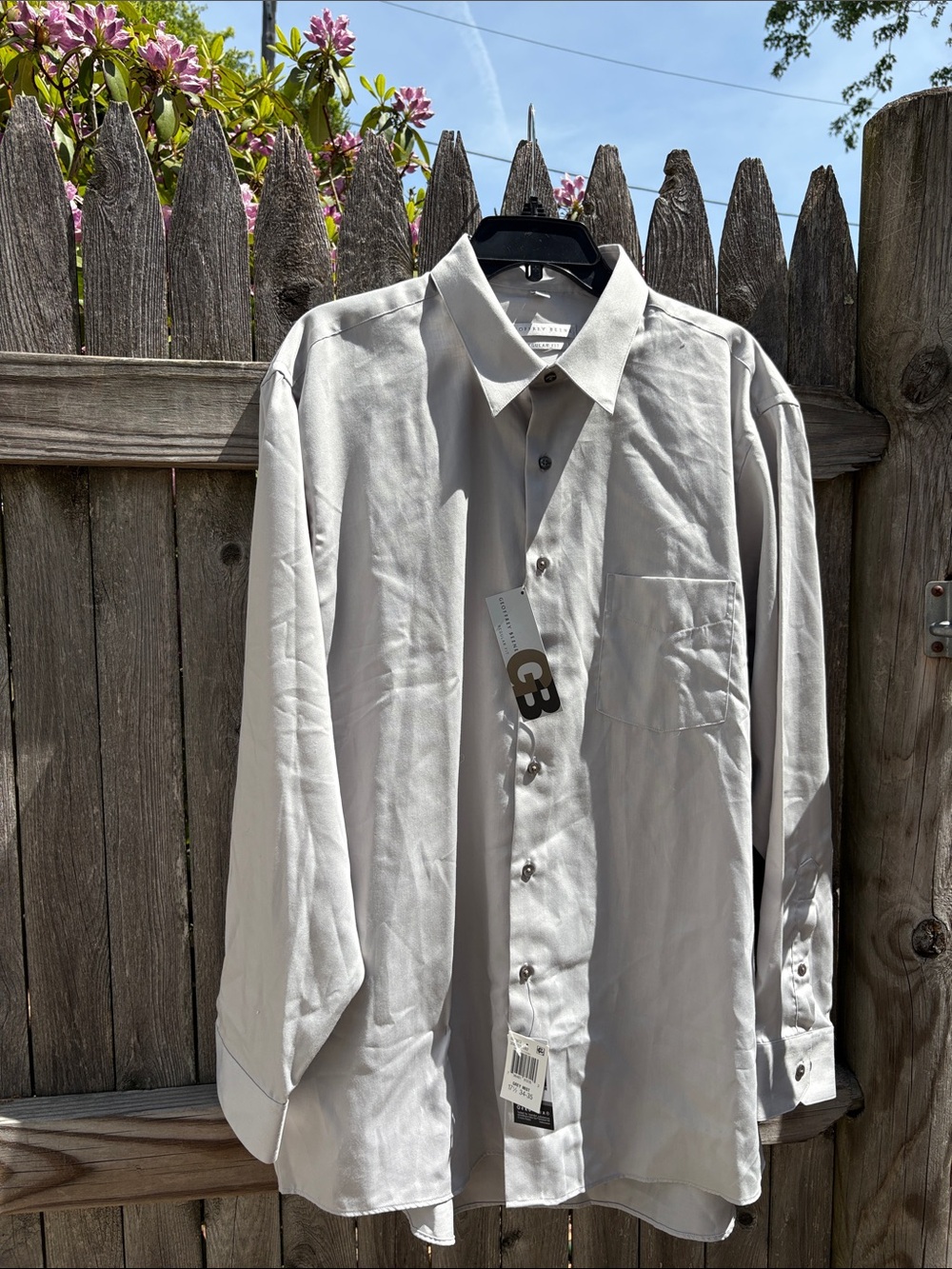 Geoffrey Beene 17.5/34-5 grey mist cotton blend dress shirt. NWT!!